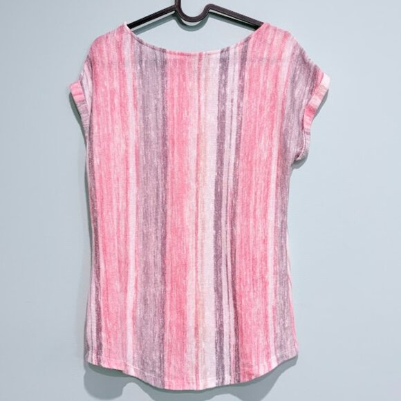 W5 Anthropologie Luxe Twist Tee – Pink & Grey, Size Small - Picture 2 of 2